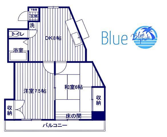リバーハイム711(2DK/4階)の間取り写真