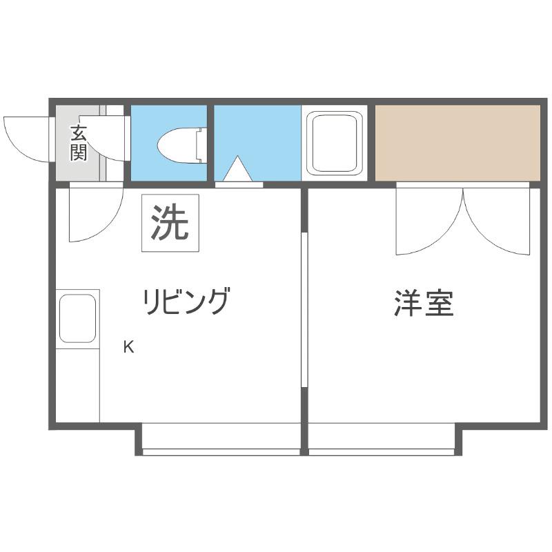 サウスキャロルNO.16(1DK/3階)の間取り写真