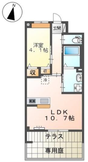 グランルミエール(1LDK/1階)の間取り写真