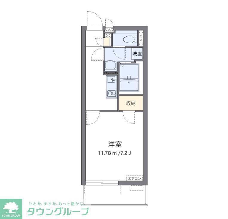 クレイノほっと熊谷(1K/1階)の間取り写真
