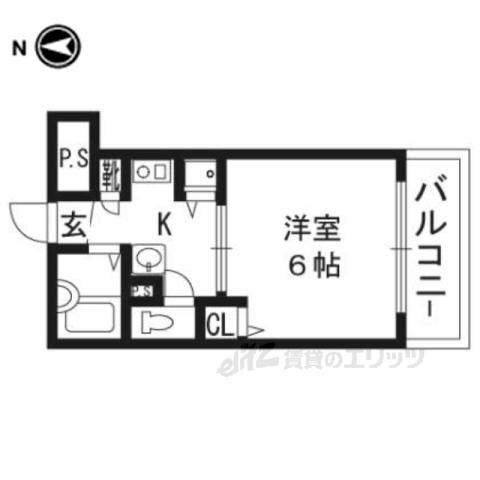 エステムコート京都河原町プレジール(1K/12階)の間取り写真