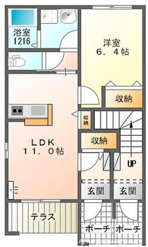 リバーアリエッタ彩(1LDK/1階)の間取り写真