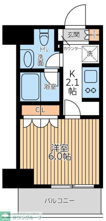 CITY LUX TOBE(1DK/4階)の間取り写真
