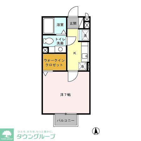 リヴェールエフティII(1K/2階)の間取り写真