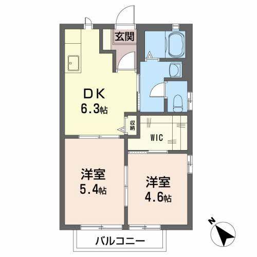 ケンタウルス アルファ(2DK/2階)の間取り写真