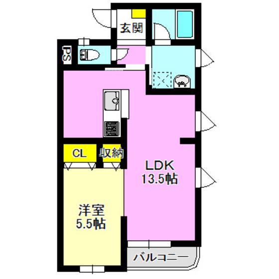 サンライフケンズヴィラ(1LDK/2階)の間取り写真