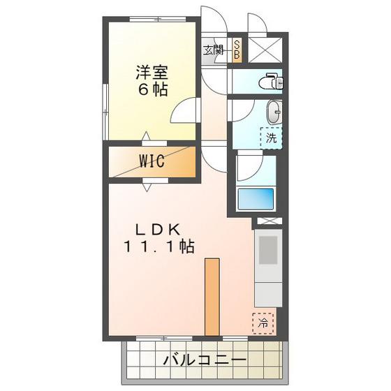 四日市エンブルコート(1LDK/8階)の間取り写真