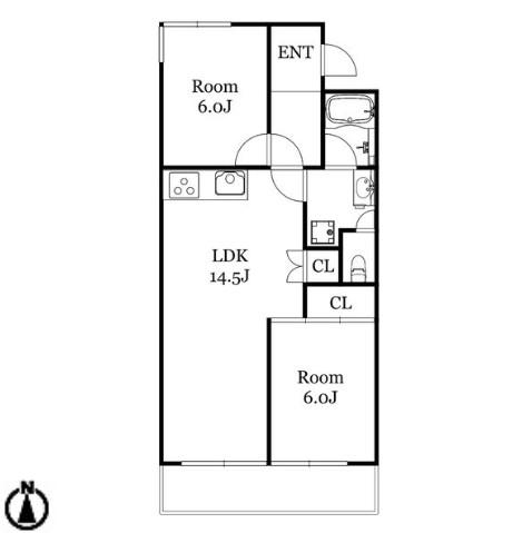 第2栄和マンション(2LDK/1階)の間取り写真