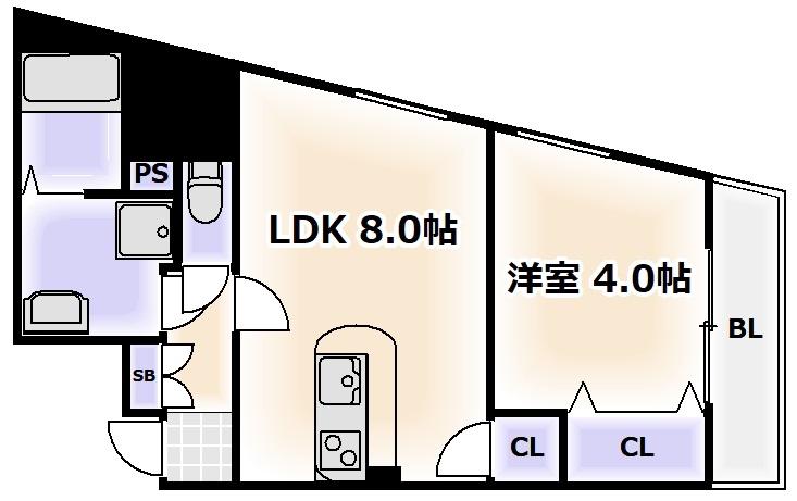 ブリリアントコートLUXE(1LDK/7階)の間取り写真