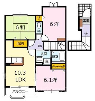 サニーレジデンスFIII(3LDK/2階)の間取り写真