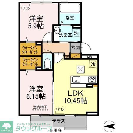 クレシェンテ(2LDK/1階)の間取り写真