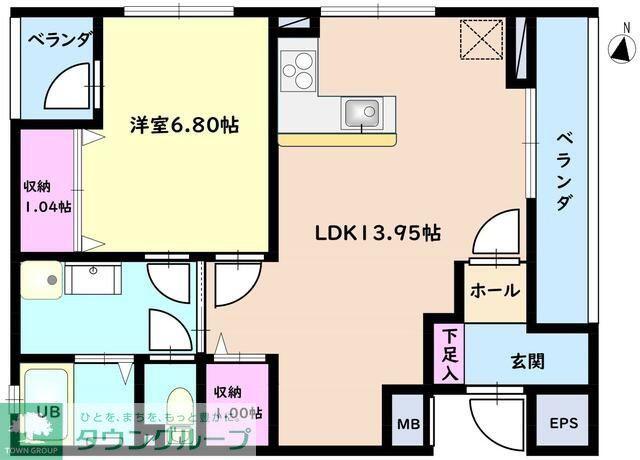 GRAND ETE(1LDK/1階)の間取り写真