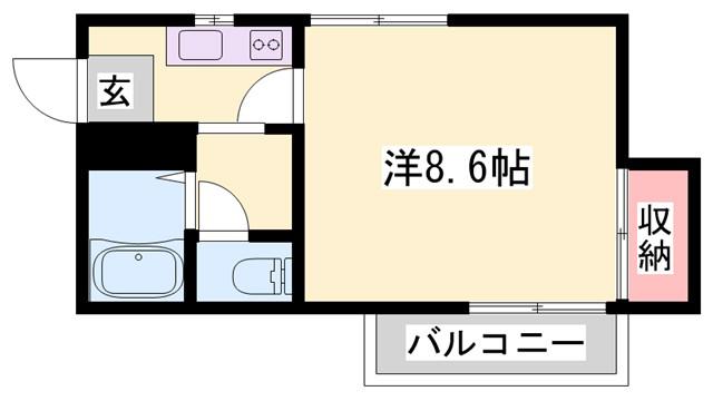 メゾンキンセイ(1K/2階)の間取り写真
