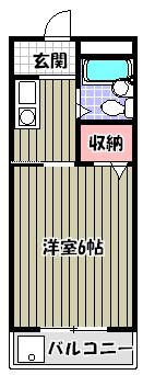 サマックス セリーニ(1K/2階)の間取り写真