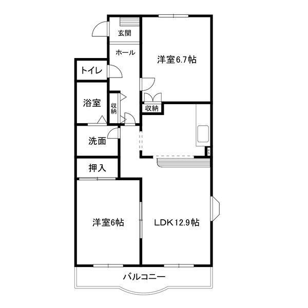 シャインエトワール(2LDK/3階)の間取り写真