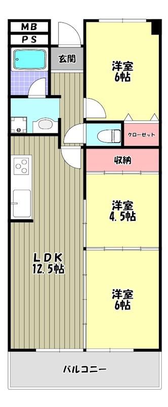 ギャレ金剛(3LDK/4階)の間取り写真