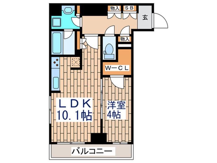 RESIDIA池上II(1LDK/5階)の間取り写真