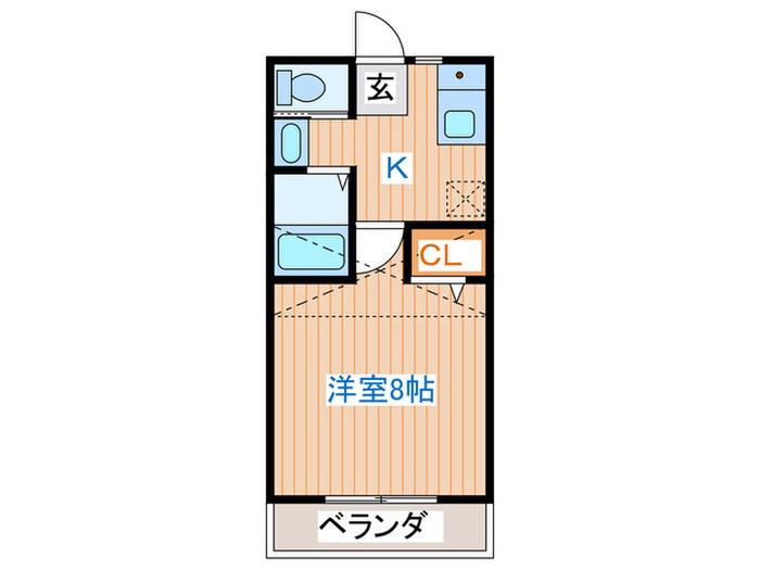 グリーンコーポ3(1K/2階)の間取り写真