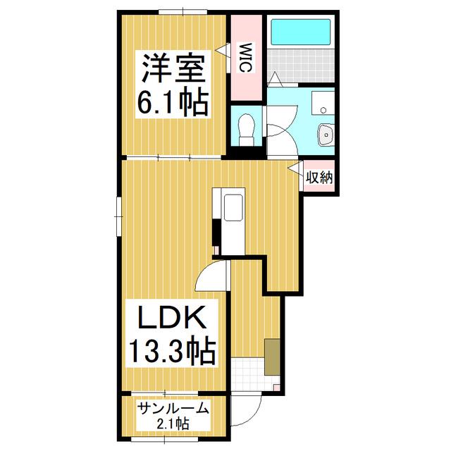 リブハピネス A(1LDK/1階)の間取り写真