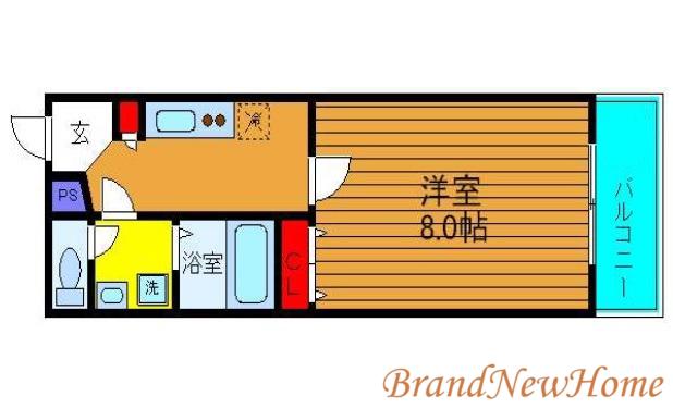 ブレスコート堺市駅前(1K/4階)の間取り写真