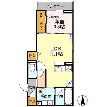 NOVELLA(1LDK/2階)の間取り写真