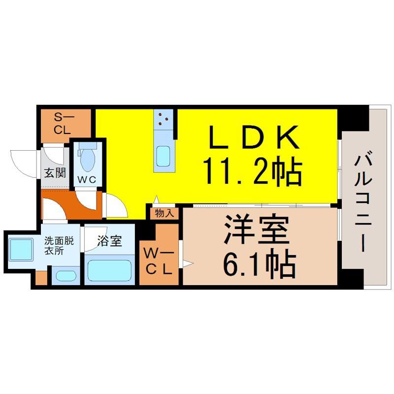 アースグランデ泉(1LDK/10階)の間取り写真