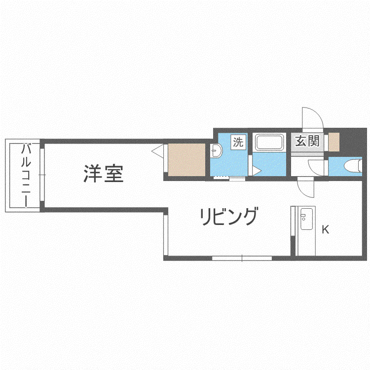 ロータリー円山(1LDK/3階)の間取り写真