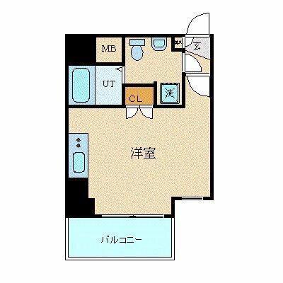 スカイコート三田慶大前壱番館(1K/2階)の間取り写真