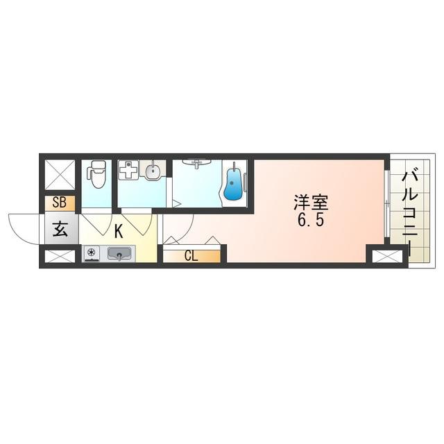 グランエクラ田島(1K/6階)の間取り写真