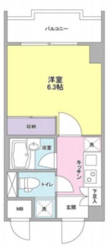 マーブルコート田園調布(1K/4階)の間取り写真