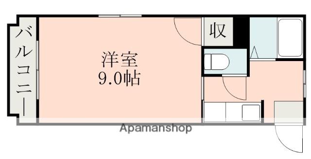 レインボー薬師(1K/5階)の間取り写真