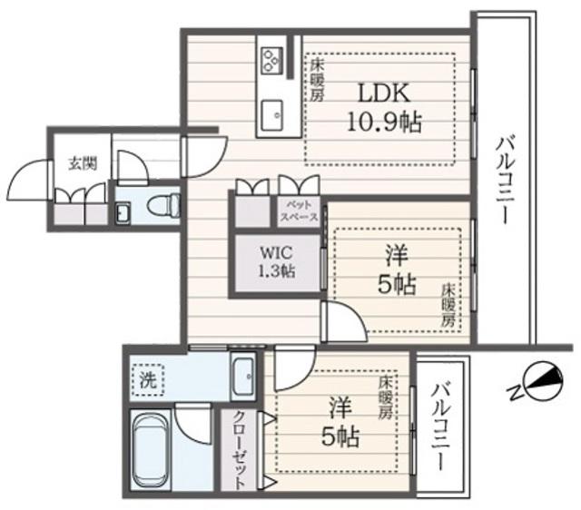 LUPINUS(2LDK/3階)の間取り写真
