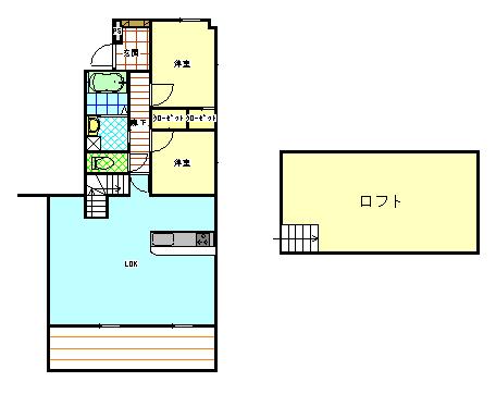 サンアベニュー保田窪(2SLDK/1階)の間取り写真