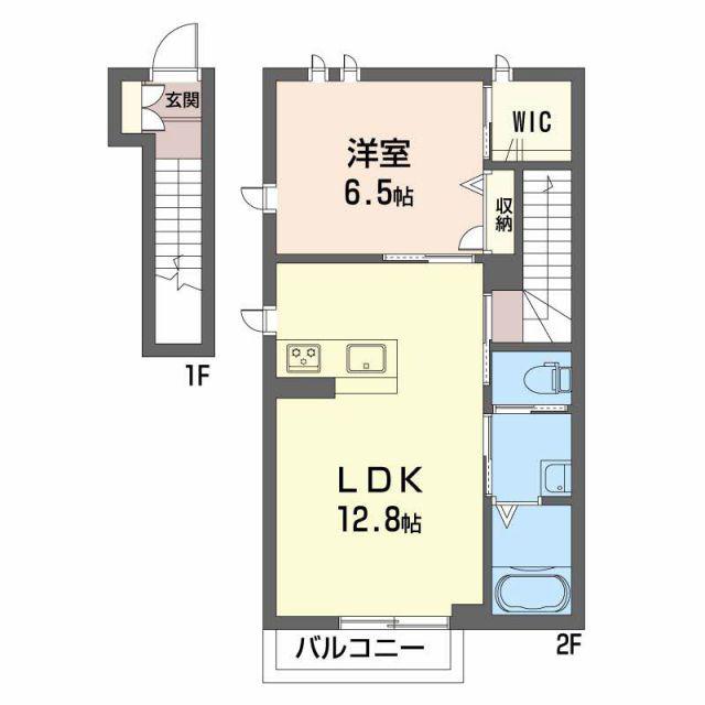 シャーメゾン東イースト(1LDK/2階)の間取り写真