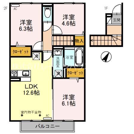 アウレスト(3LDK/2階)の間取り写真