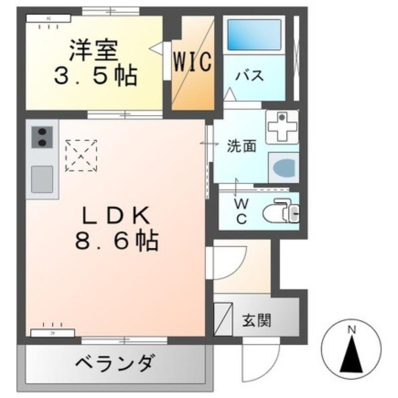 サンキエム(1LDK/1階)の間取り写真