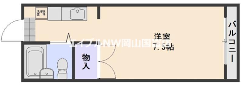 竹田レジデンスB(1K/1階)の間取り写真