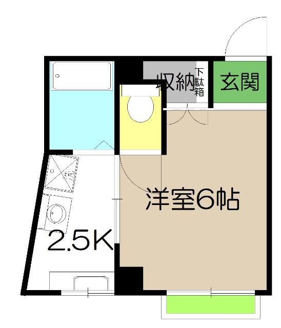 ブリック愛宕(1K/3階)の間取り写真