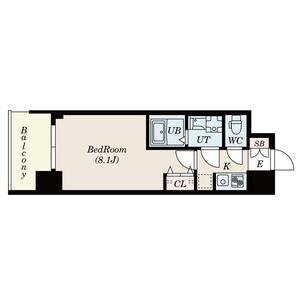 S-RESIDENCE阿波座ウエスト(1K/4階)の間取り写真
