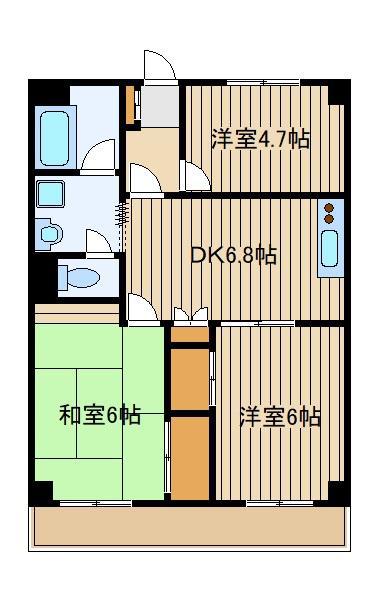 第二メゾン大泉(3DK/2階)の間取り写真