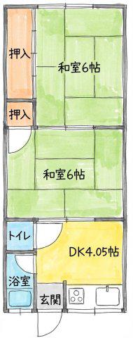 中野コーポ(2DK/2階)の間取り写真