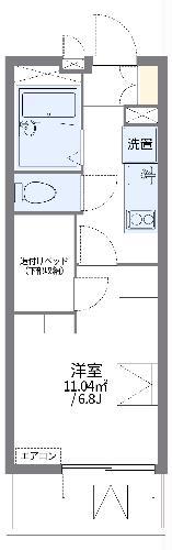 レオパレスU&SII(1K/4階)の間取り写真