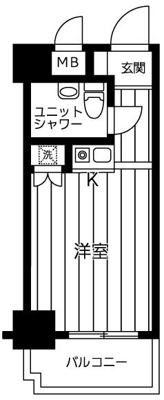 ダイアパレス淵野辺III(1K/5階)の間取り写真