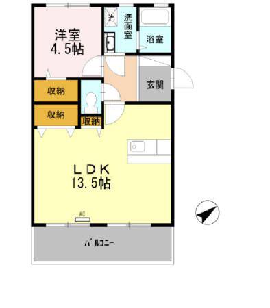 フジコーポ(1LDK/2階)の間取り写真