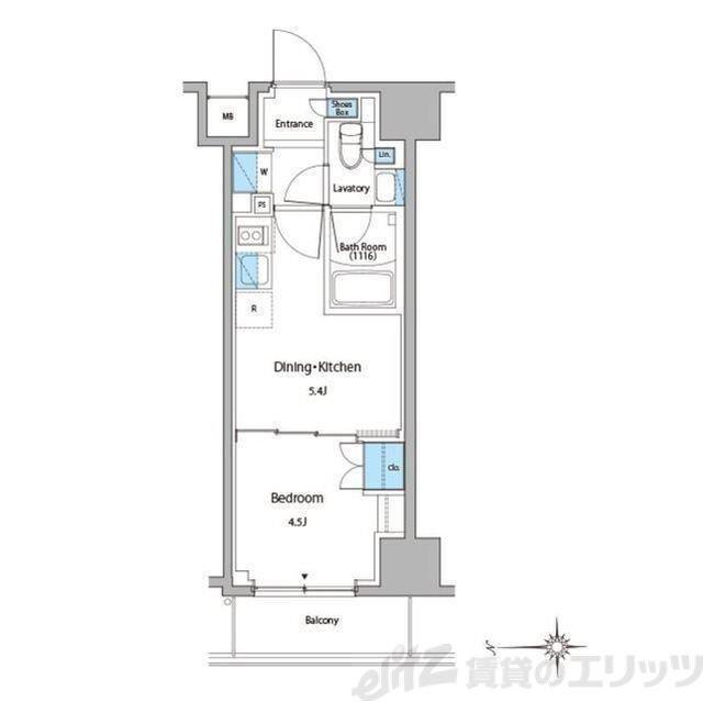 ルフォンプログレ門前仲町マークス(1DK/2階)の間取り写真