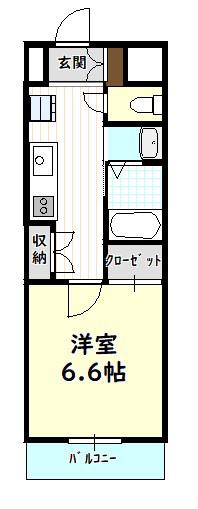 アラモード日根野(1K/5階)の間取り写真