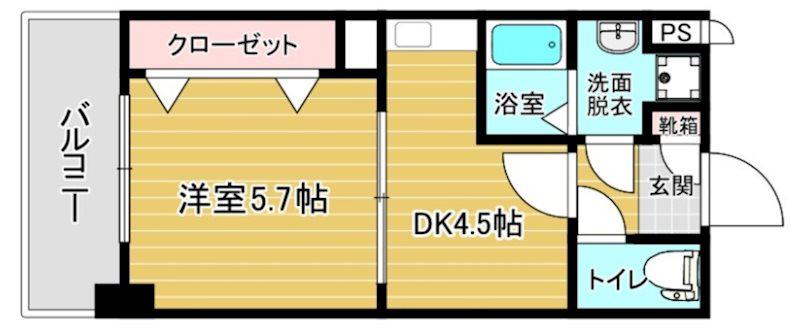 リファレンスベイサイド(1DK/6階)の間取り写真