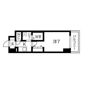 アーバンパーク田辺(1K/5階)の間取り写真