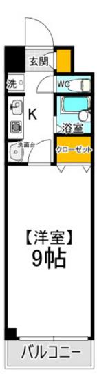 グランデール野田(1K/5階)の間取り写真