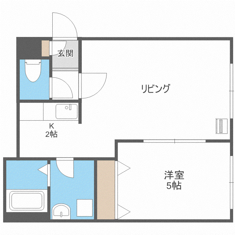 プレシャス5番館(1LDK/2階)の間取り写真